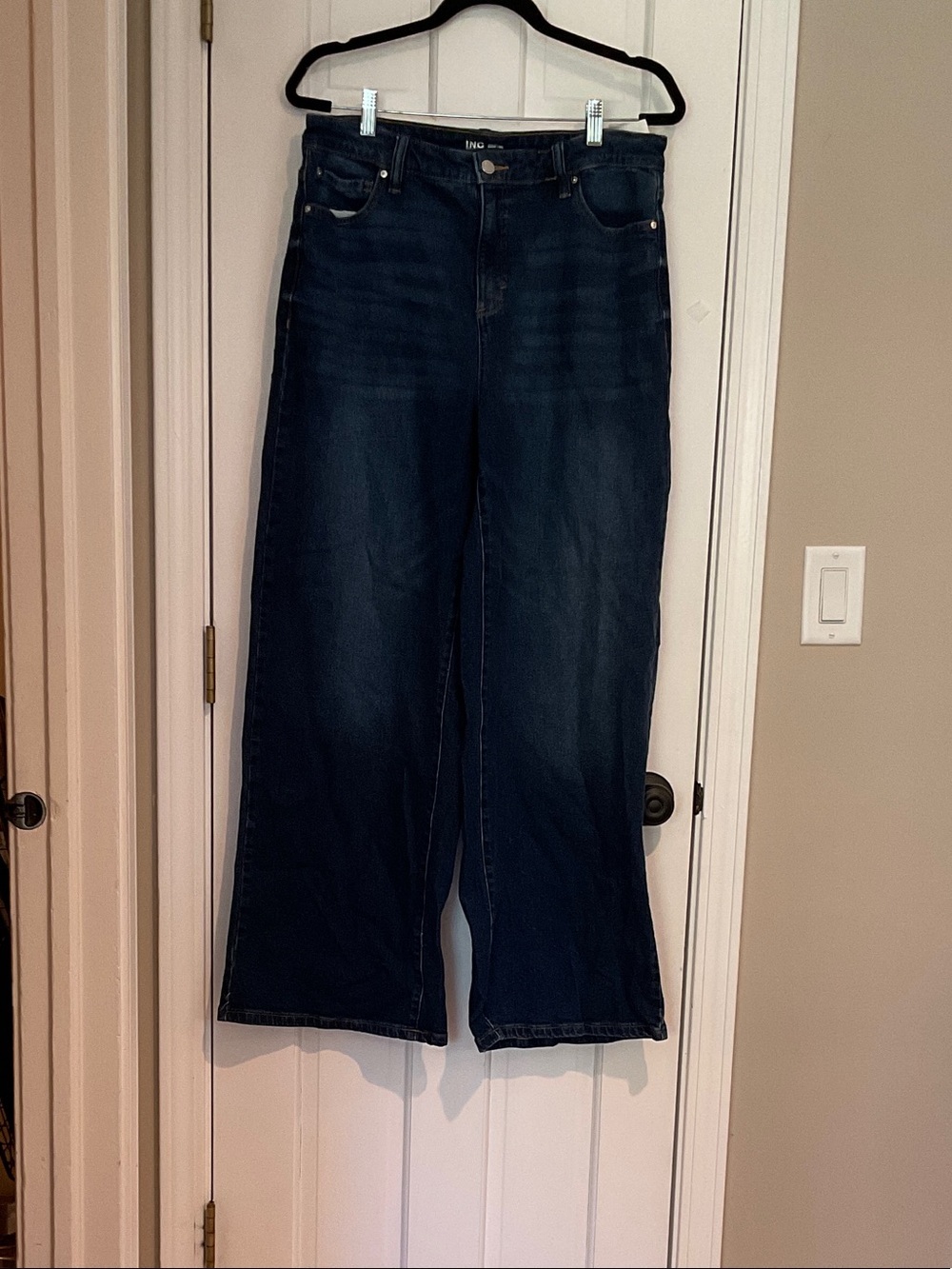 ING Dark Blue Wide-Leg Women's Jeans